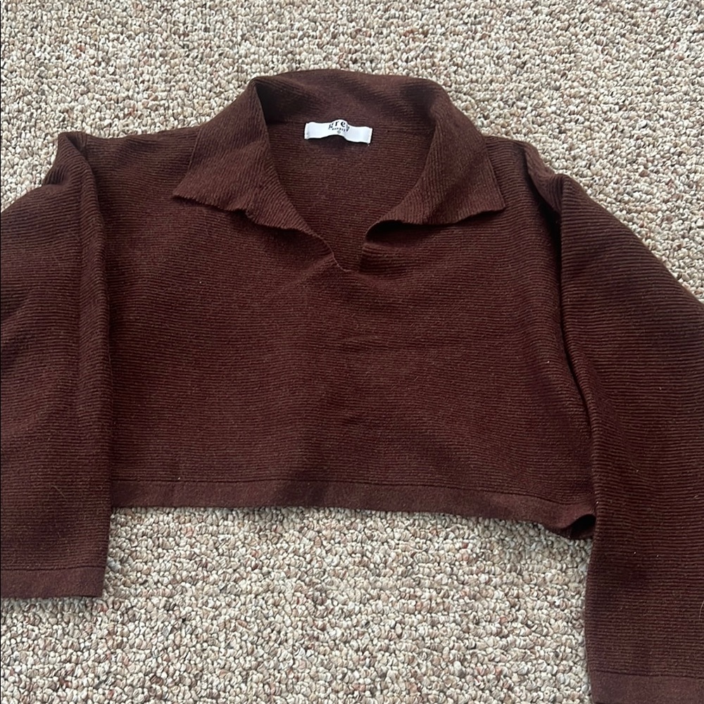Brown Cropped Sweater